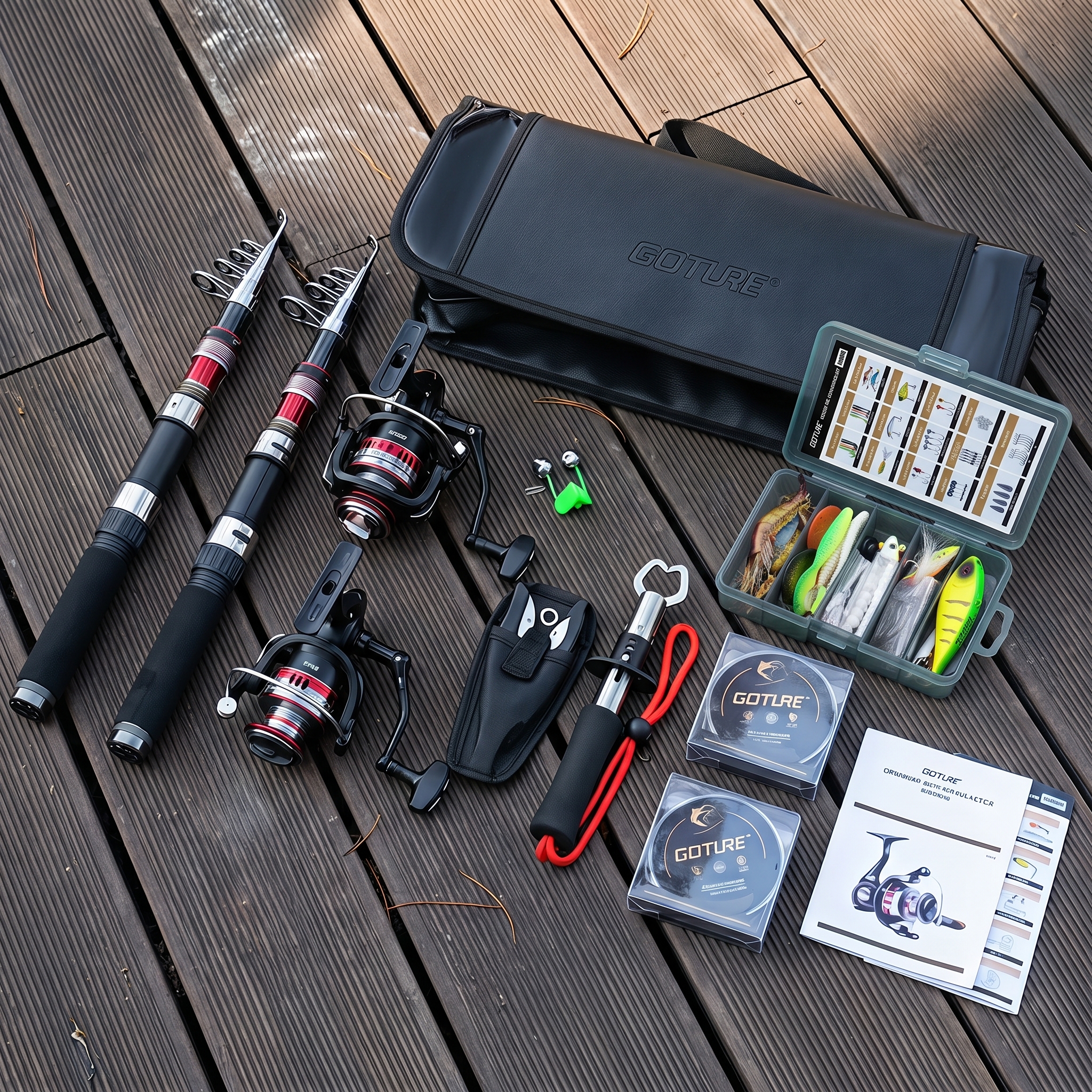 Fishing Lure Spinner - Goture Telescopic Fishing Rod and Reel