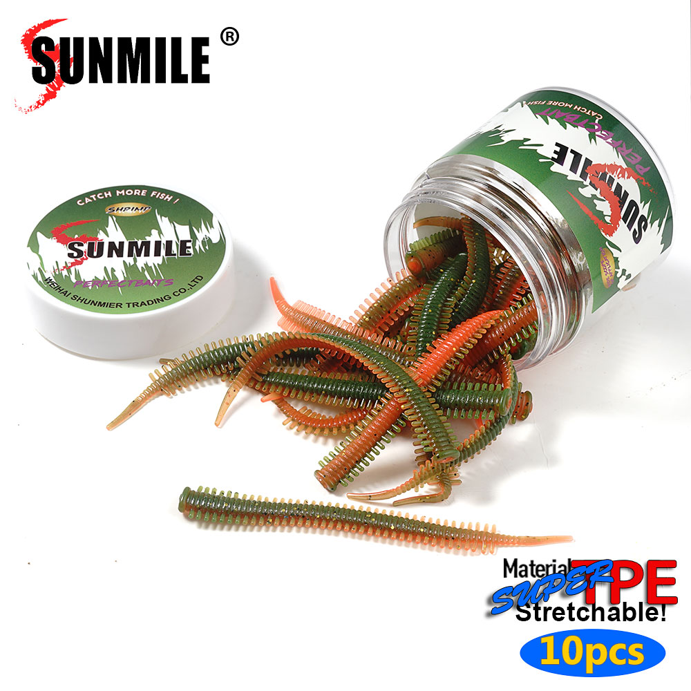 SUNMILE 10pcs Sand Worm lures  - Fishing Lure Soft Plastic 리뷰 및 가격