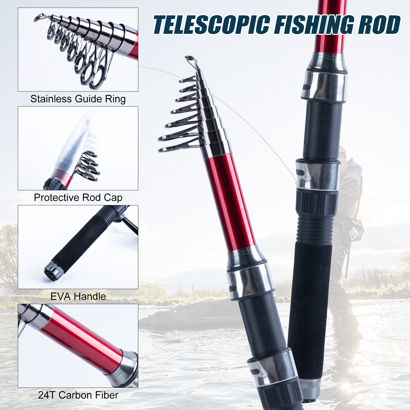 Goture Telescopic Fishing Rod  - Fishing Lure Spinner 리뷰 및 가격