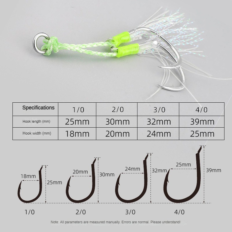 Luminous Fishing Hook 1/0-4/0  - Fishing Lure Jig 리뷰 및 가격