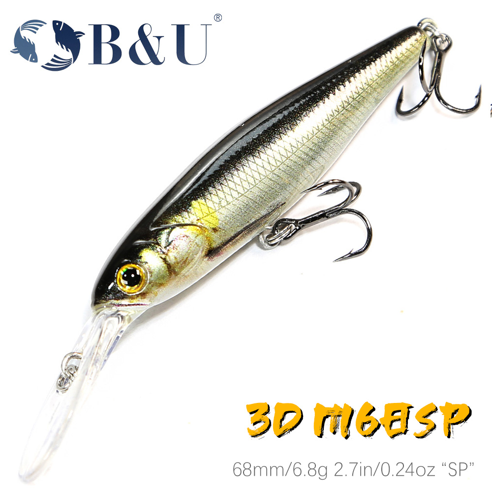 B&U  68mm 3D Printing Shad Sus - Fishing Lure Jerkbait 리뷰 및 가격