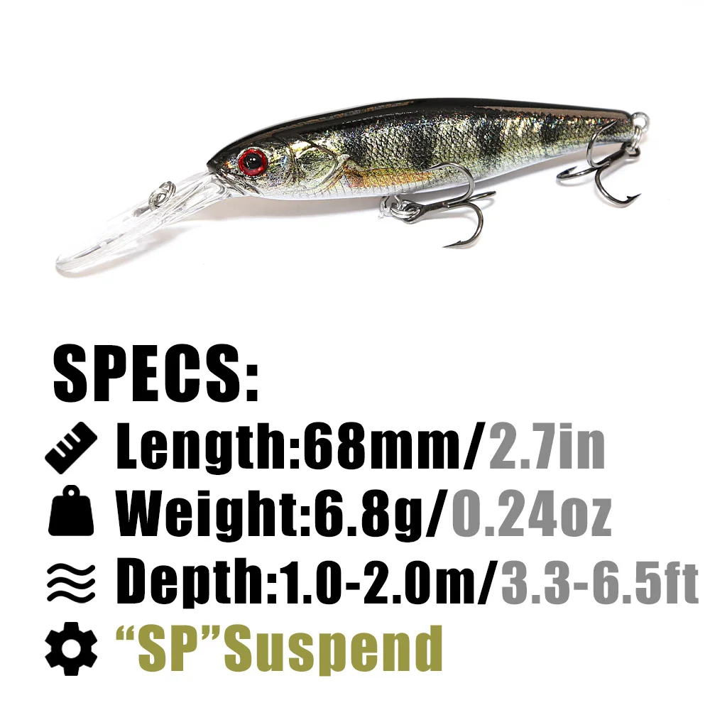 B&U  68mm 3D Printing Shad Sus - Fishing Lure Jerkbait 리뷰 및 가격
