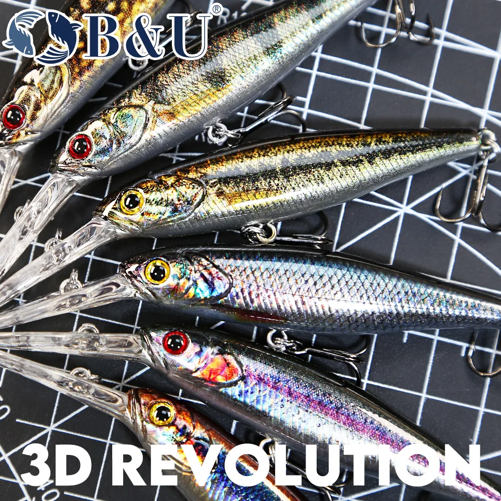 B&U  68mm 3D Printing Shad Sus - Fishing Lure Jerkbait 리뷰 및 가격