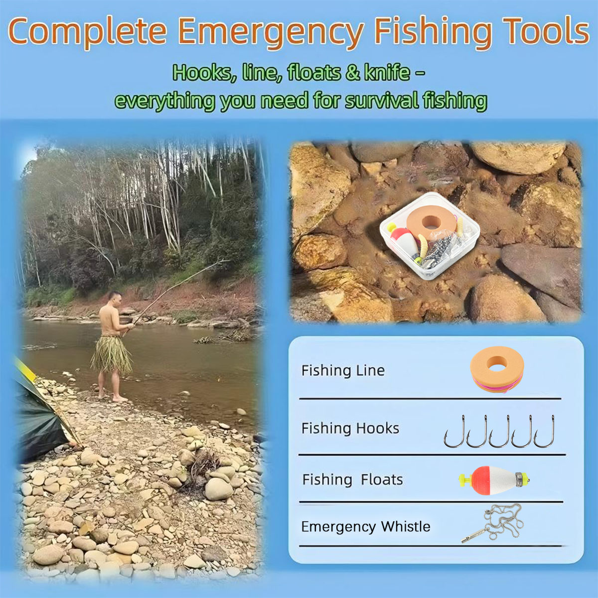 Portable Emergency Fishing Gea - Fishing Lure Kit 리뷰 및 가격