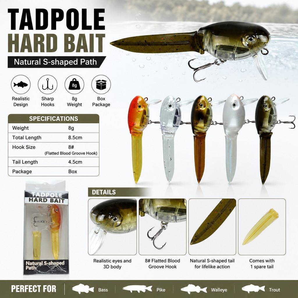 1pcs Tadpole Hard Bait Fishing - Fishing Lure Crankbait 리뷰 및 가격